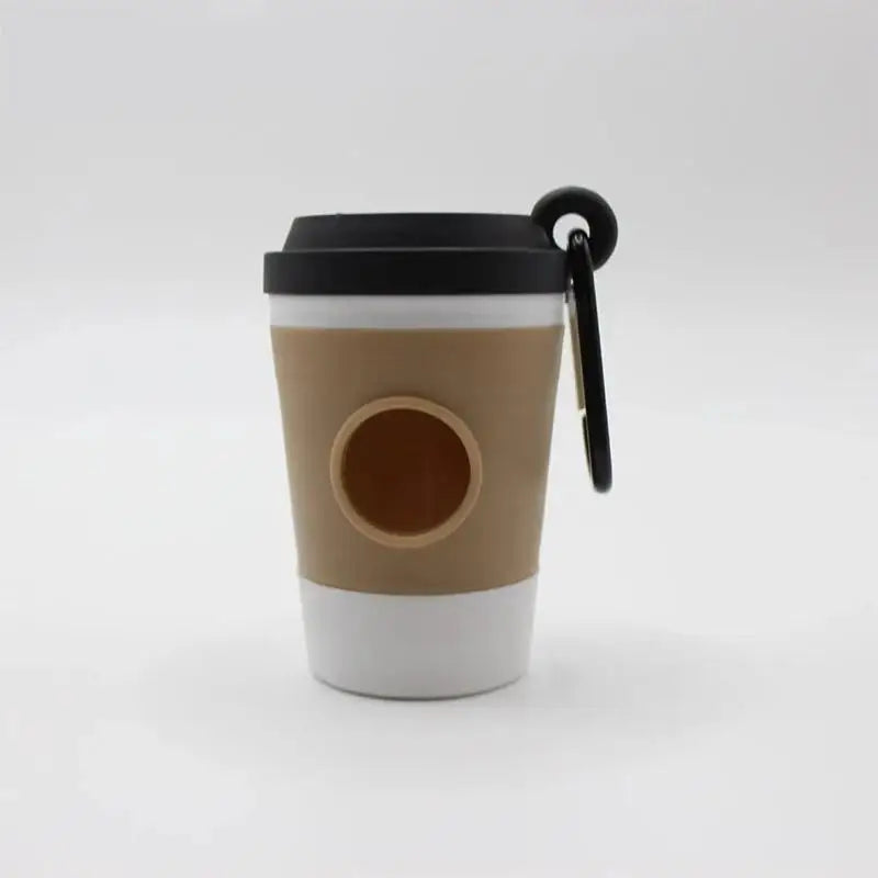 Black Cover Color Portable Dog Poop Bag Dispenser Coffee Cup Design