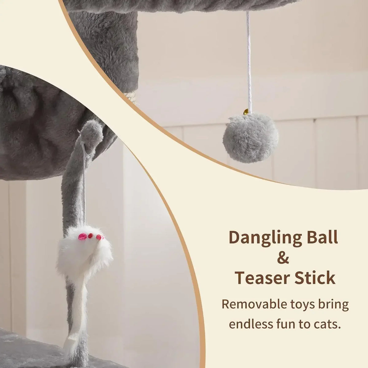 Four-Tier Cat Tree Tower with Toys for Indoor Cats