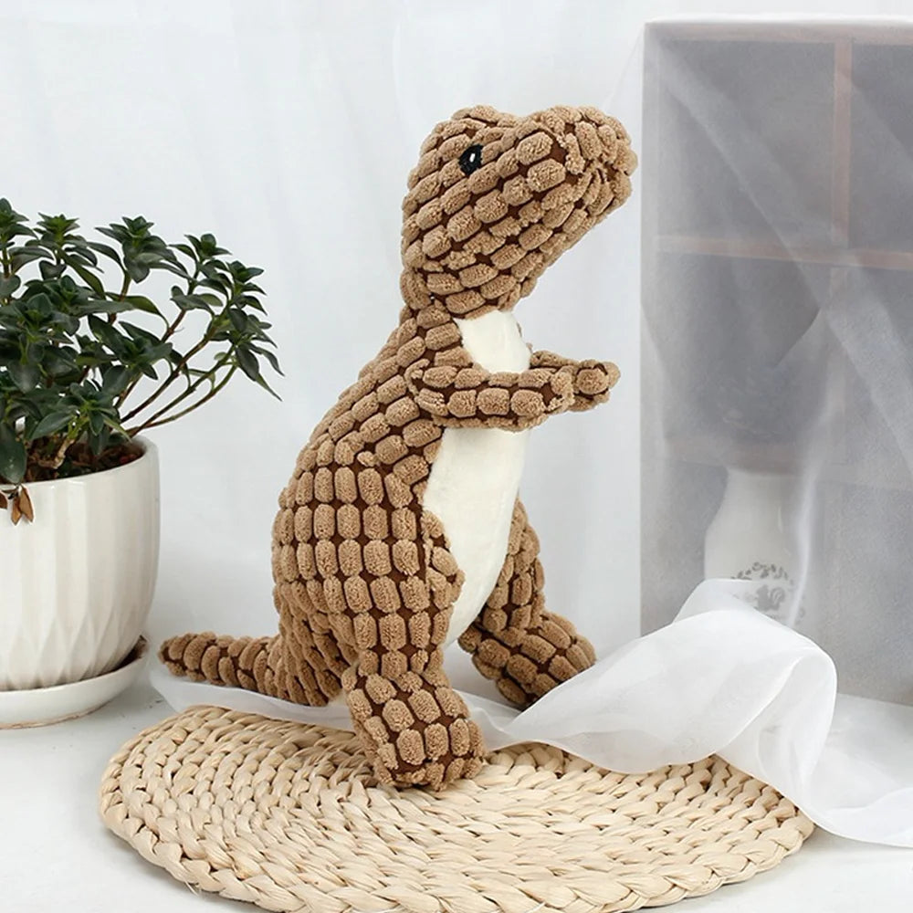 Plush Dinosaur Chew Toy For Pets – Soft Fleece Playmate