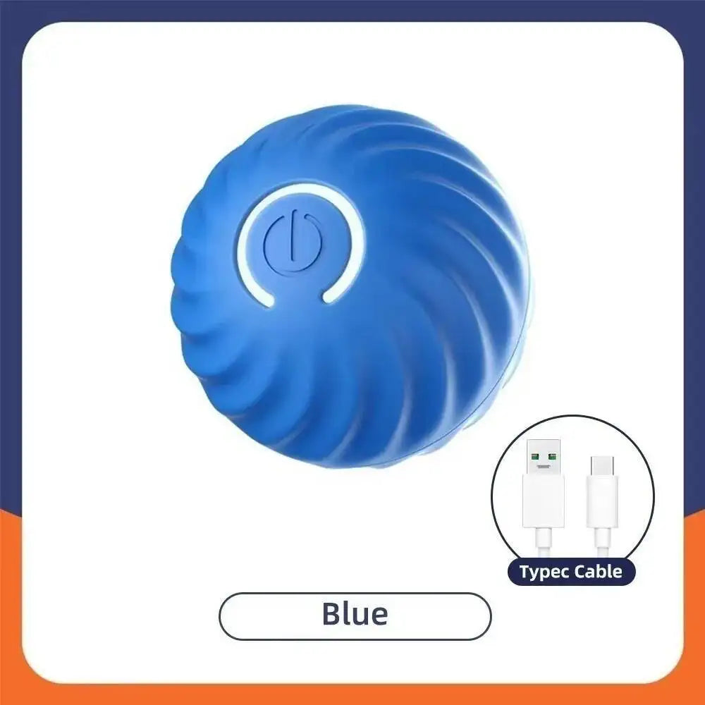 Style D Blue Color Interactive USB Rechargeable Pet Ball Toy for Dogs and Cats