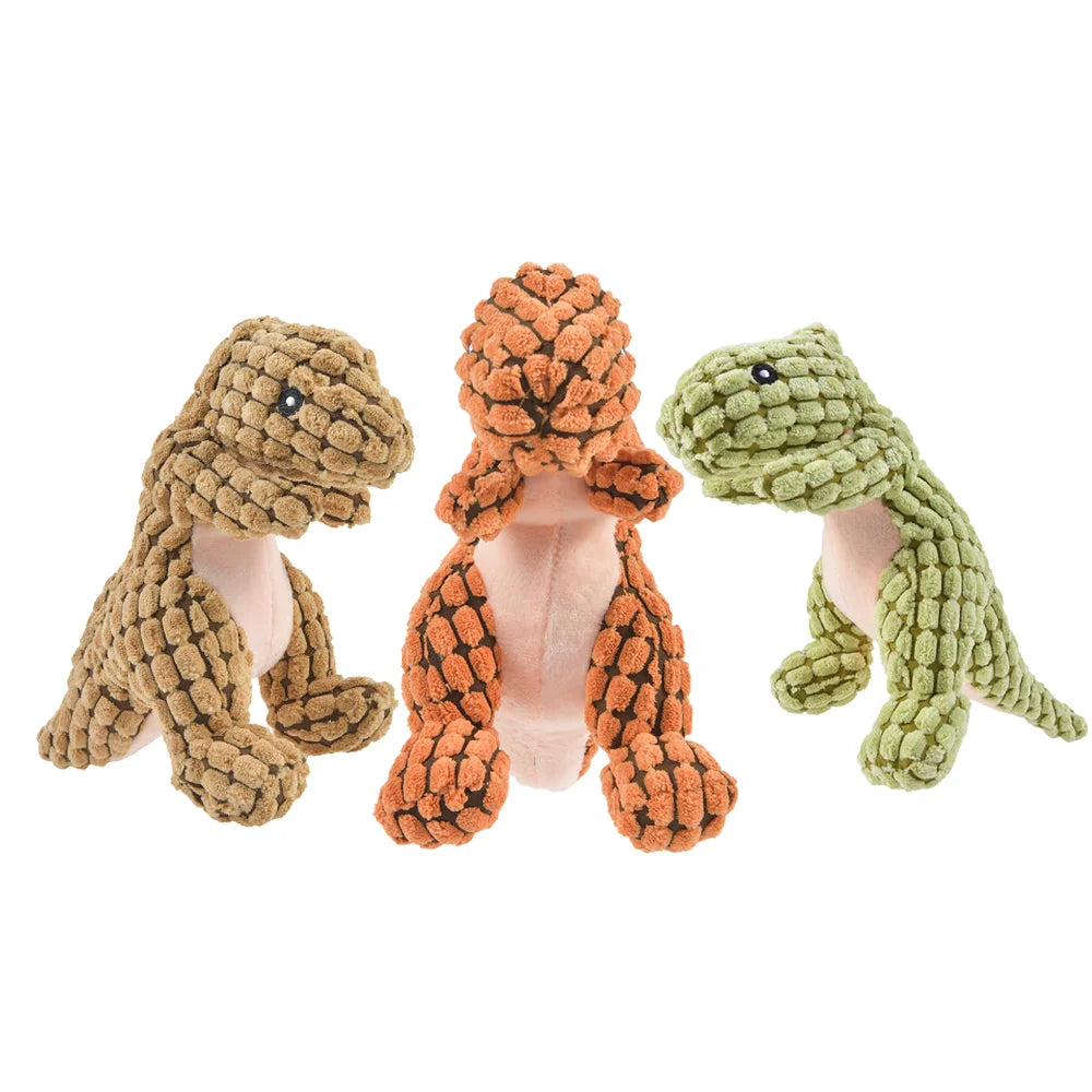 Plush Dinosaur Chew Toy For Pets – Soft Fleece Playmate