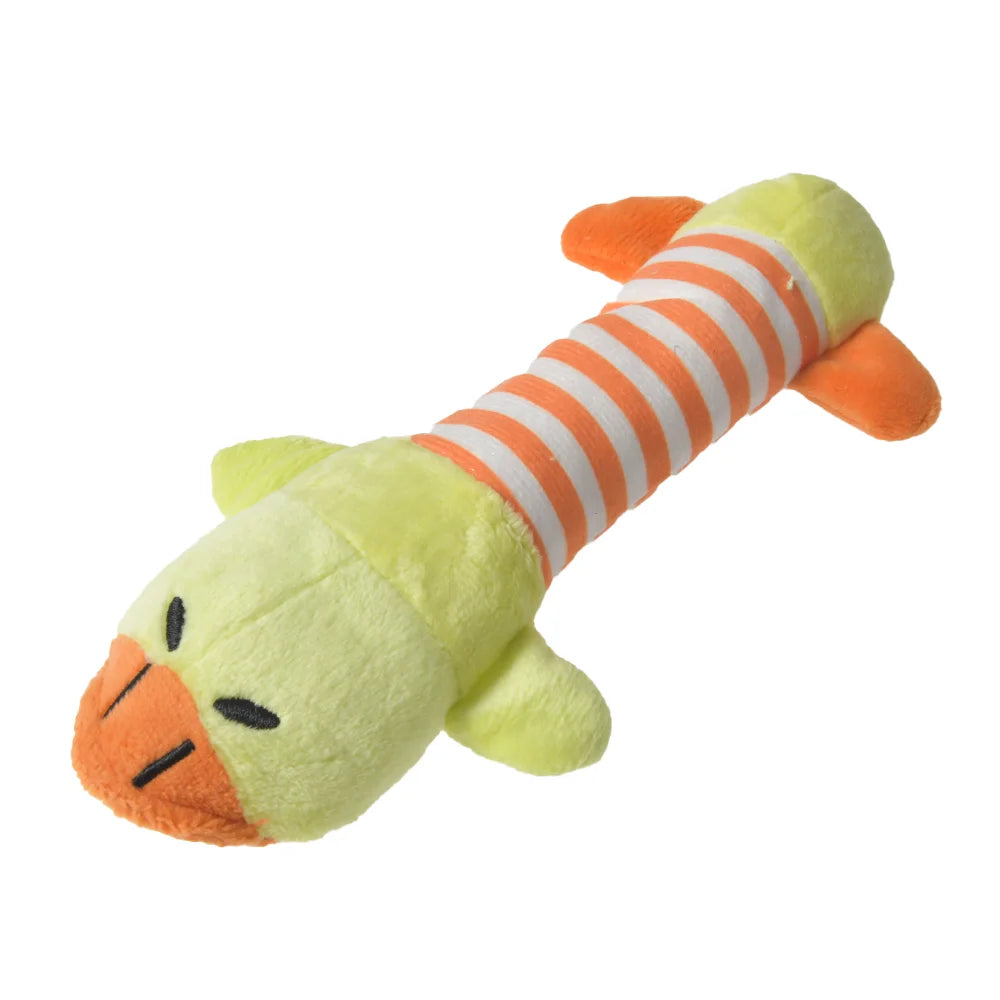 Yellow Color Plush Dinosaur Chew Toy For Pets – Soft Fleece Playmate