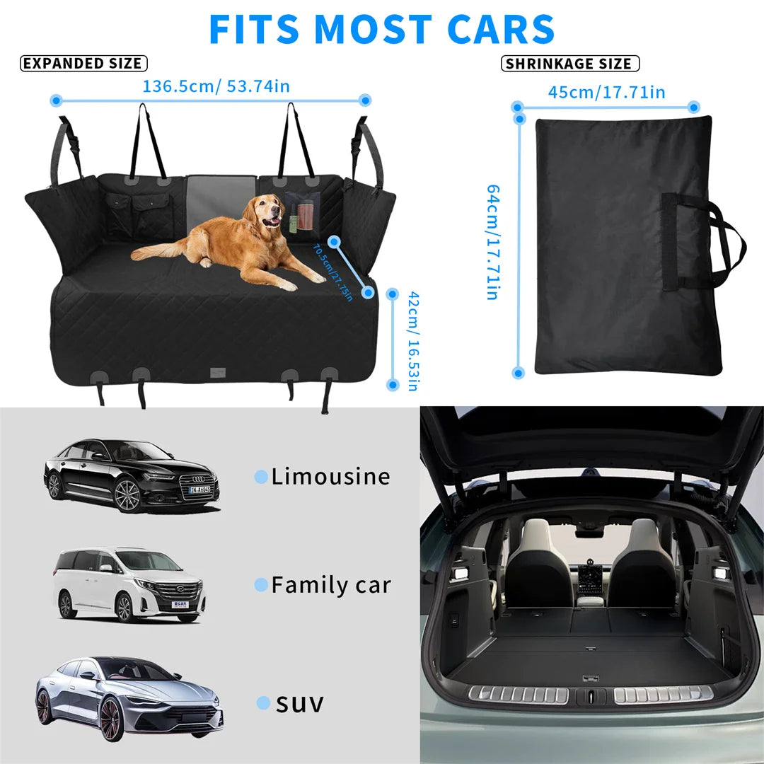 Waterproof Dog Car Backseat Extender Hammock Cover