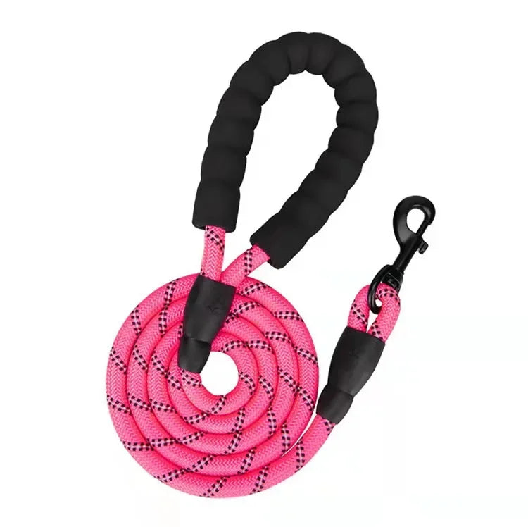 Pink Color Reflective Nylon Dog Leash – Strong Lead For All Sizes