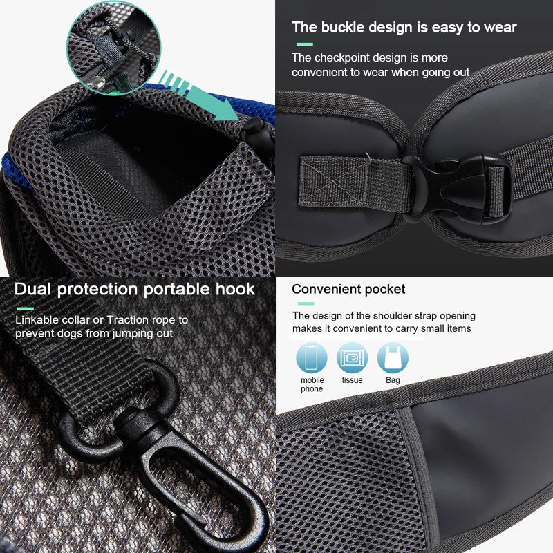 Pet Sling Carrier Backpack For Small Dogs & Cats