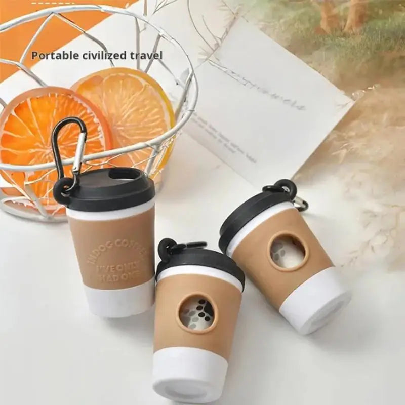 Portable Dog Poop Bag Dispenser Coffee Cup Design