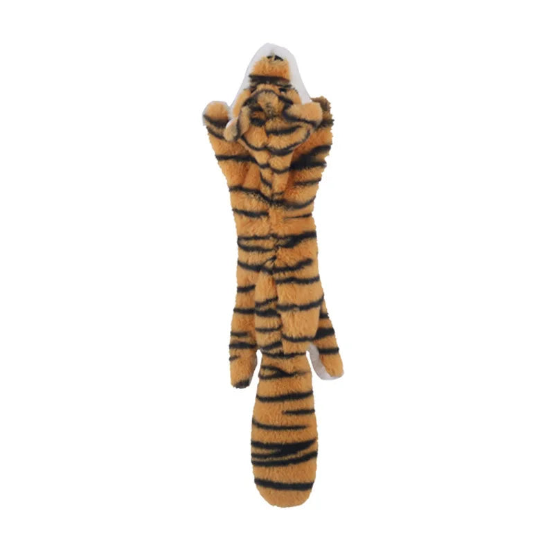tiger Color Plush Dinosaur Chew Toy For Pets – Soft Fleece Playmate