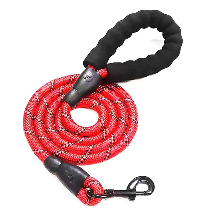 Red Color Reflective Nylon Dog Leash – Strong Lead For All Sizes